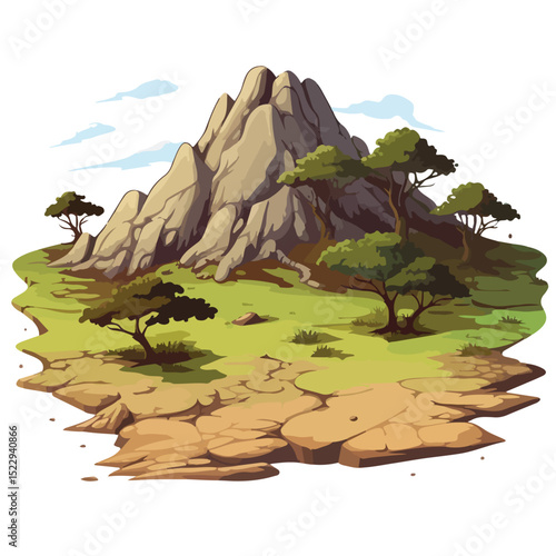 Quality Vector Illustration of Ground Terrain Gaming Design for Professional Projects