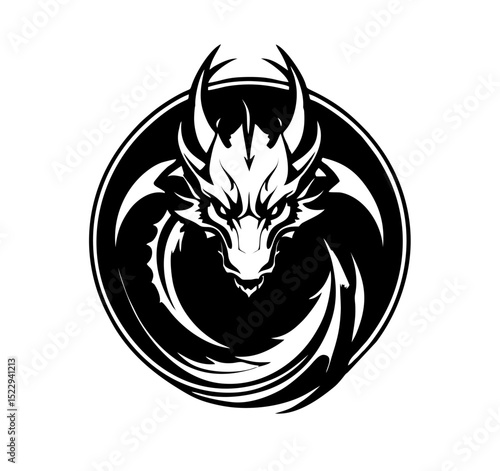 Dragon Logo Design, Chinese belief legend animal illustration