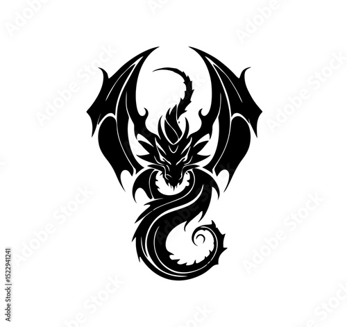 Dragon Logo Design, Chinese belief legend animal illustration