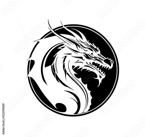 Dragon Logo Design, Chinese belief legend animal illustration