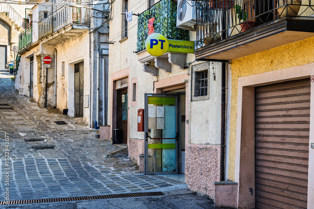 Fototapeta premium view of the center of Pietrapertosa village inside the Dolomiti Lucane, Potenza province, Basilicata