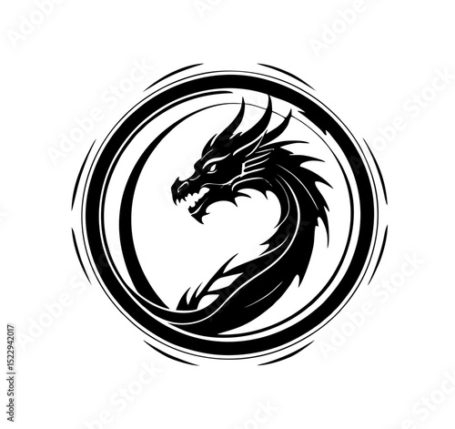 Dragon Logo Design, Chinese belief legend animal illustration
