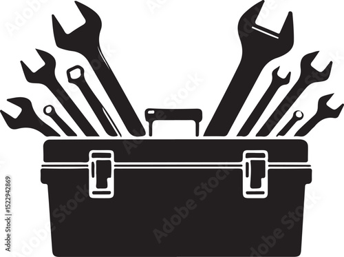 Tool Box Vector Icon with Tools new 2025 trendy unique
