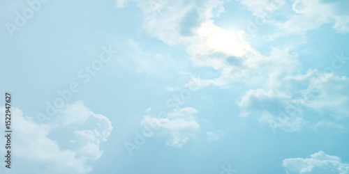 sunny sky blue light watercolor background. Aquarelle painting brush effect card paper textured canvas cloudy smoke space for text, entertaining card, template. aquamarine color graphics illustration