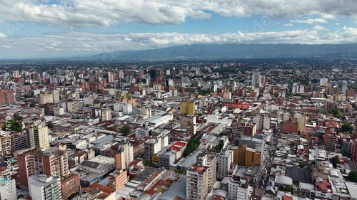 Aerial view of the city of San Miguel de Tucuman, Argentina.