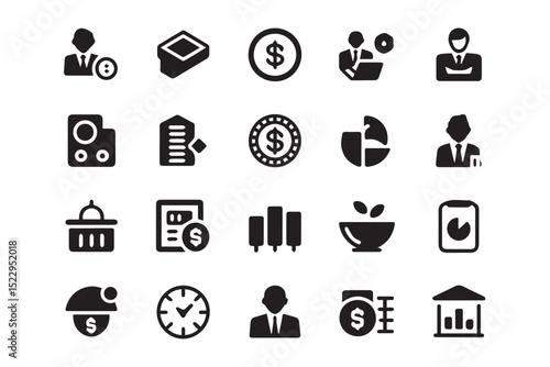 Business and Finance Icon Set: A Collection of Professional Icons for Financial and Corporate Use