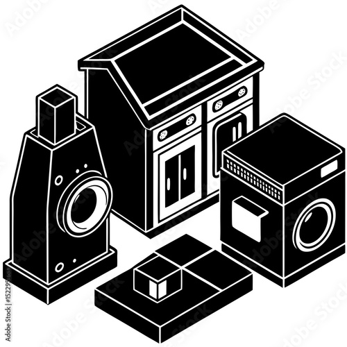 vintage photo camera and film
