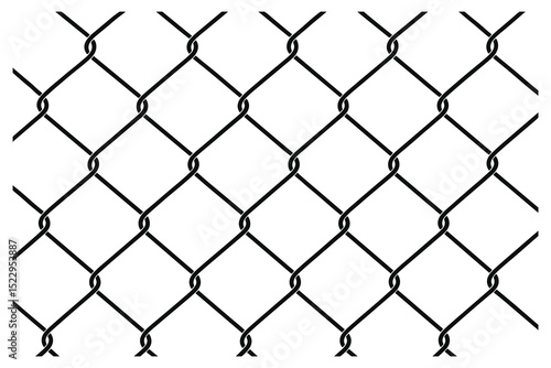 Secure chain link fence vector illustration. Ideal for security-themed designs and backgrounds.