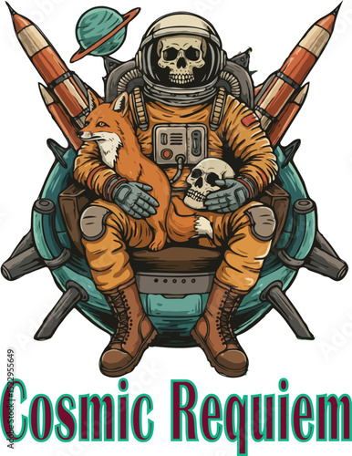 In the silence of space, even foxes guard the echoes of the dead. Art & Illustration