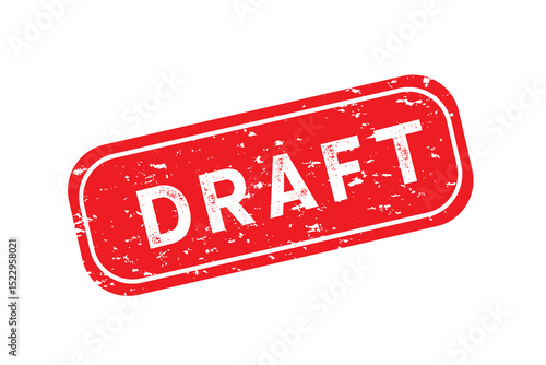 Draft stamp symbol, label sticker sign button, text banner vector illustration .