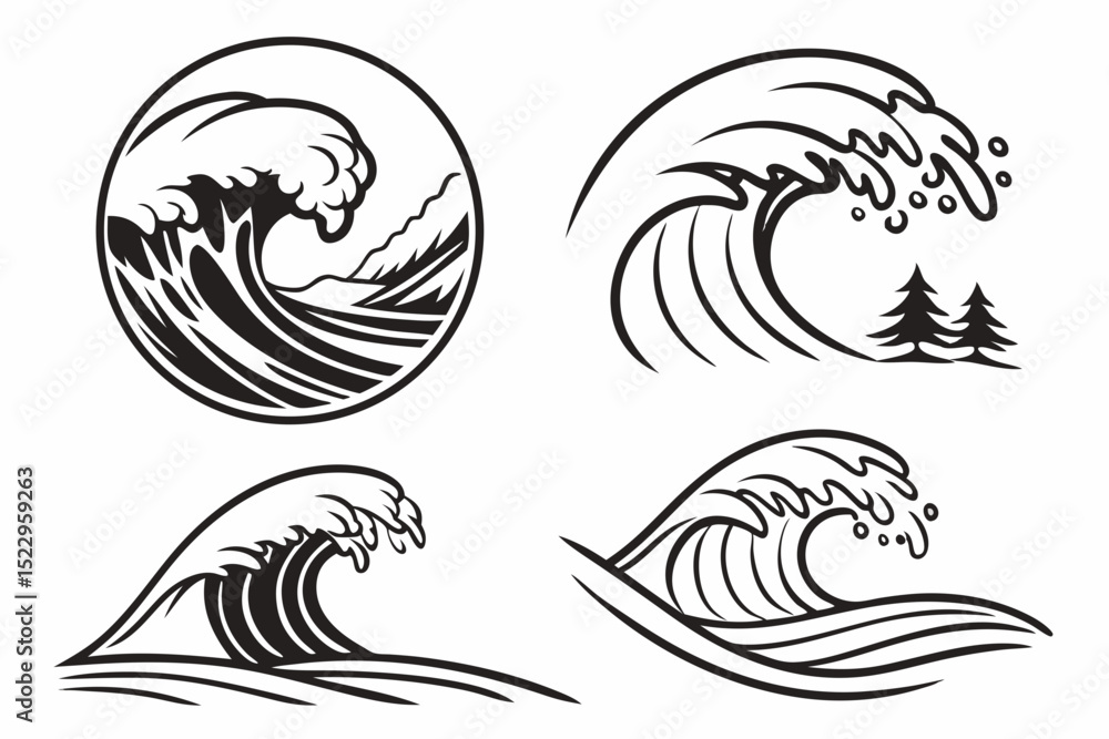 Obraz premium set of tattoo design elements