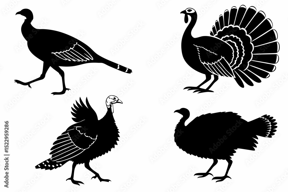 Obraz premium set of silhouettes of birds