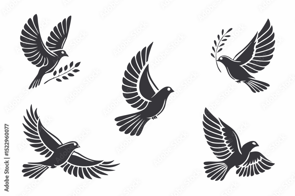 Fototapeta premium set of vector birds