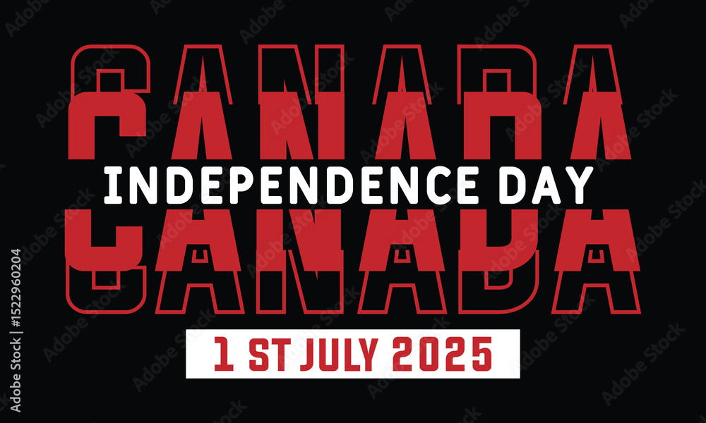 Fototapeta premium Canada Independence Day 2025 - 1st July T - Shirt Design.