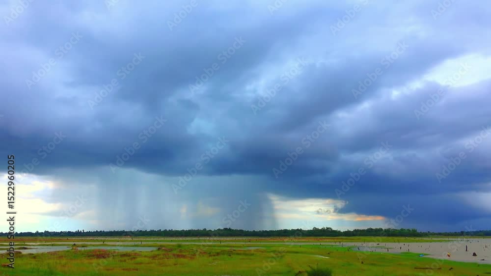 Dramatic Storm Clouds with Multiple Funnel Clouds over Flatlands Dramatic Storm Clouds with Multiple Funnel Clouds over Flatlands
