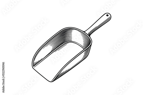 Detailed vector illustration of scoop. Perfect for gardening or agricultural applications.