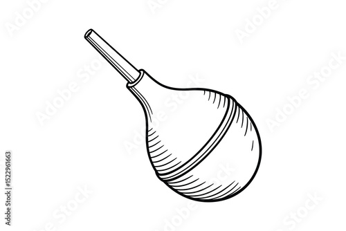 Detailed vector illustration of an enema bulb in an engraved style