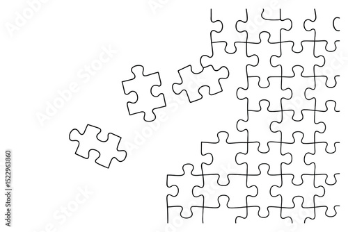 Vector illustration of an incomplete jigsaw puzzle, representing challenges and problem solving.