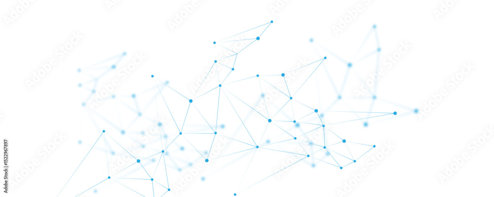 Abstract white blue digital technology futuristic communication high tech concept background. Technology dots lines connect network background.	