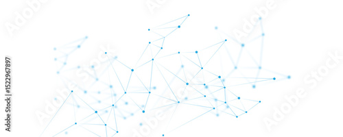 Abstract white blue digital technology futuristic communication high tech concept background. Technology dots lines connect network background.	