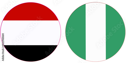 Free Download Yemen Official flag with Nigeria national flag, both countries flags in Round shape and isolated on white background
Circular colorful design Flag with together. - GFXLoad