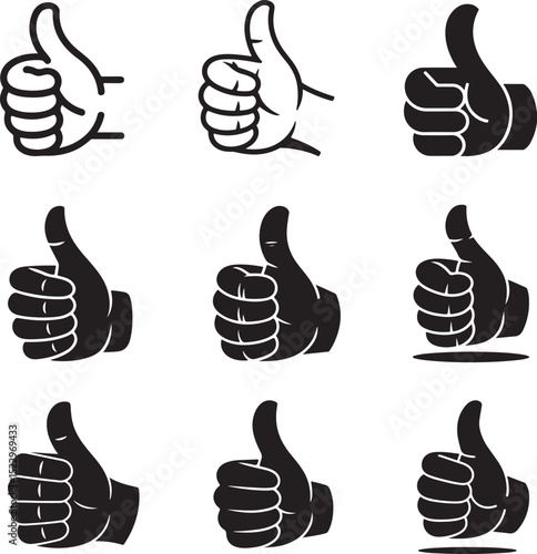 set of thumbs up icons