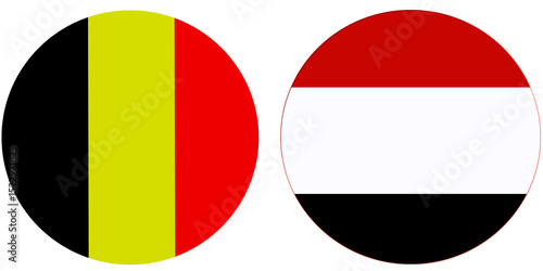 Free Download Belgium Official flag with Yemen national flag, both countries flags in Round shape and isolated on white background
Circular colorful design Flag with together. - GFXLoad
