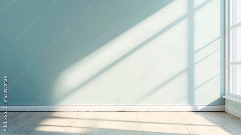 Empty room corner with pale green walls and sunlight. Empty room corner with pale green walls and sunlight.