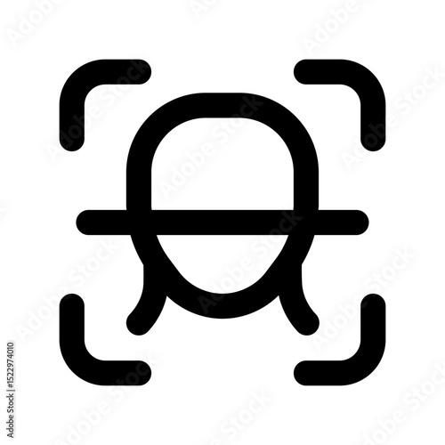 face recognition line icon