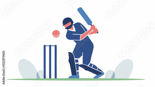 Focused cricketer striking the ball in a high stakes match demonstrating skill and agility with a crisp clean