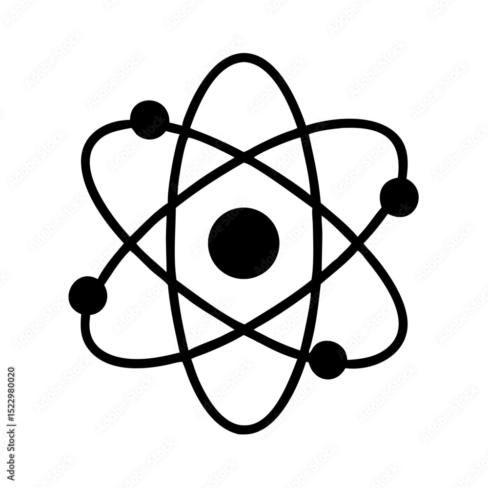 custom made wallpaper toronto digitalClassic atom icon with orbiting black electrons