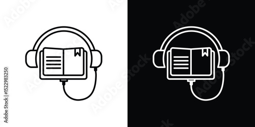 Audio book icon Graphic vector set for ui design