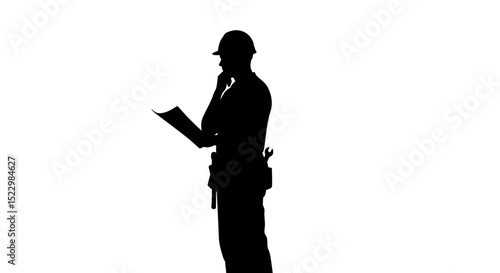 Successful Construction Site Worker Contemplating Project - Industry Professional Planning