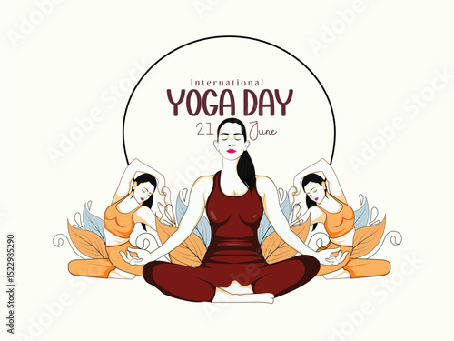 Yoga day vector art illustration