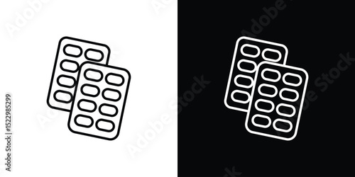 Blister drug pack icon Graphic vector set for ui design