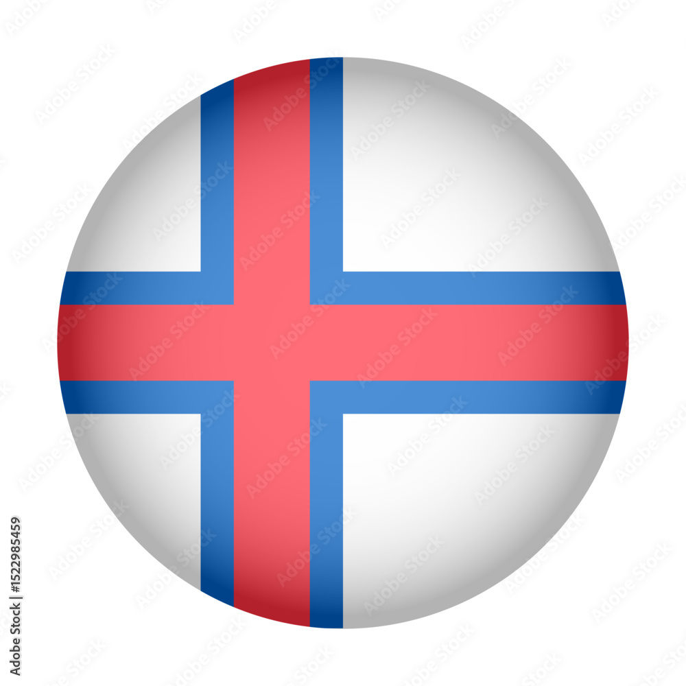 Fototapeta premium Circular Icon Featuring Diverse European Country Flag Faroe Islands