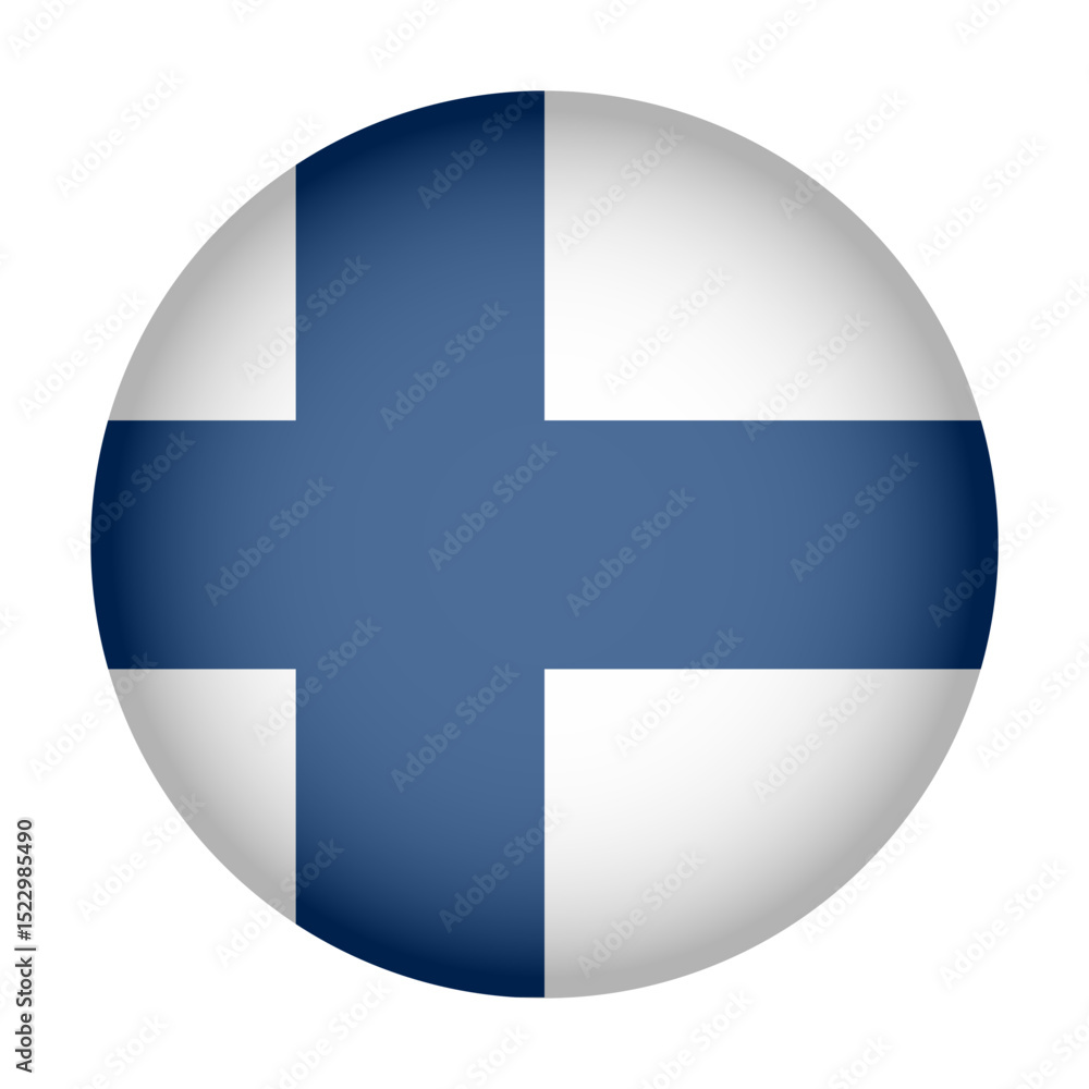 Obraz premium Circular Icon Featuring Diverse European Country Flag Finland