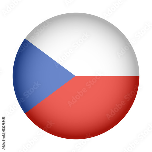 Circular Icon Featuring Diverse European Country Flag Czech Republic