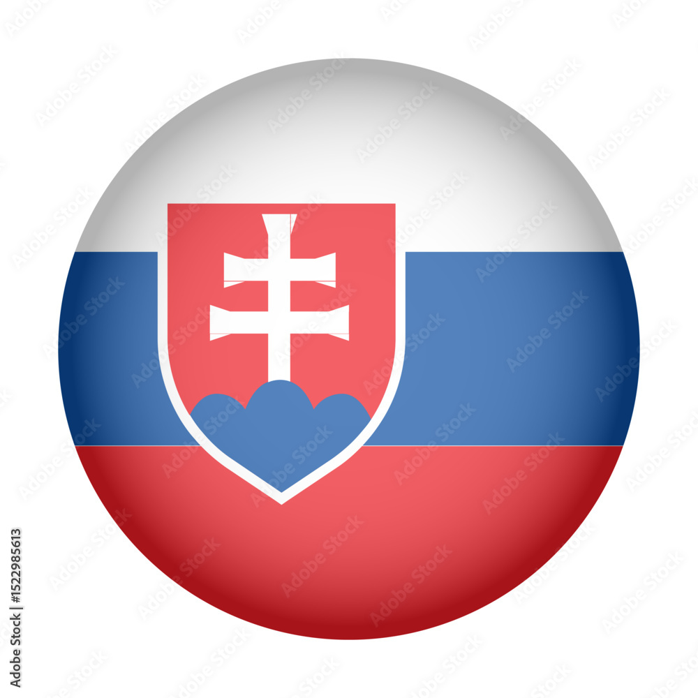Fototapeta premium Circular Icon Featuring Diverse European Country Flag Slovakia