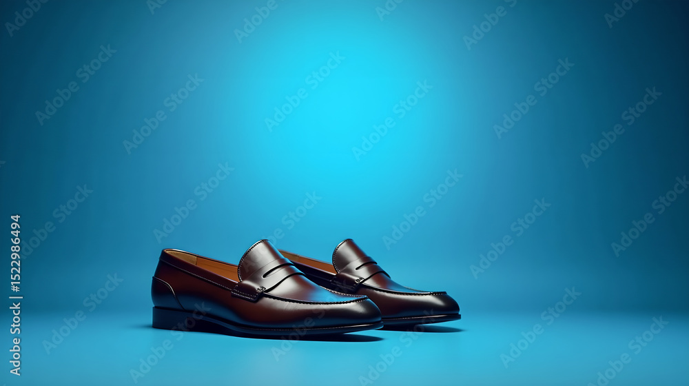 Pair of Loafers on Blue Background
Pair of Loafers on Blue Background