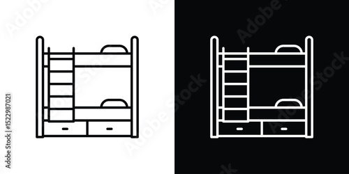 Bunk bed icon Graphic vector set for ui design