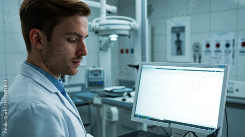 Wallpaper Mural Doctor analyzing chest x-ray in modern hospital diagnostic room Torontodigital.ca
