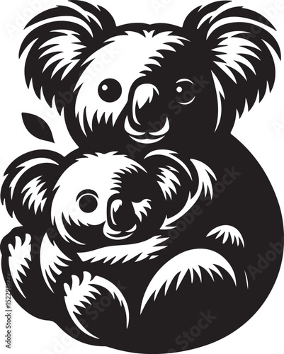 Wallpaper Mural Koala black vector Torontodigital.ca