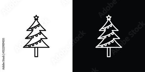 Christmas tree icon Graphic vector set for ui design