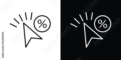 Click through rate icon Graphic vector set for ui design