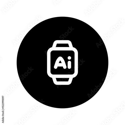 ai smartwatch circular line icon