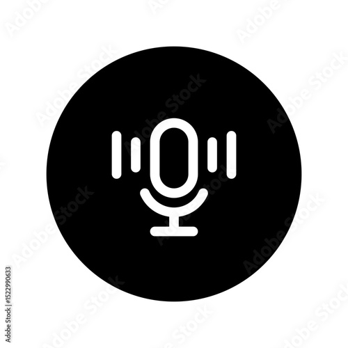 voice assistant circular line icon