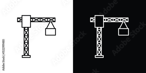 Construction crane icon Graphic vector set for ui design