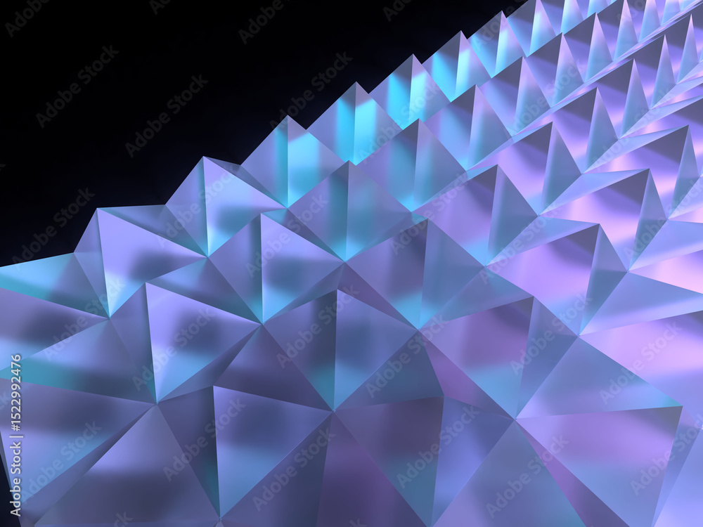 Obraz premium ピラミッド、四角錐を敷き詰めた背景の3Dイラストレーション