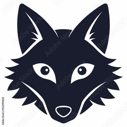 Sharp coyote head silhouette with pointed muzzle 